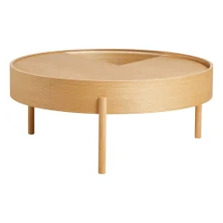 Mesa auxiliar Arc Ø89 cm, Roble tratado con aceite