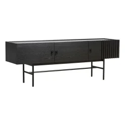 Mesa auxiliar Array baja, 150 cm, Roble pintado negro