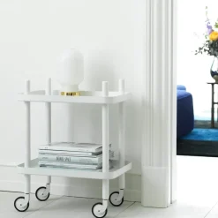 Mesa auxiliar Block, blanco-blanco