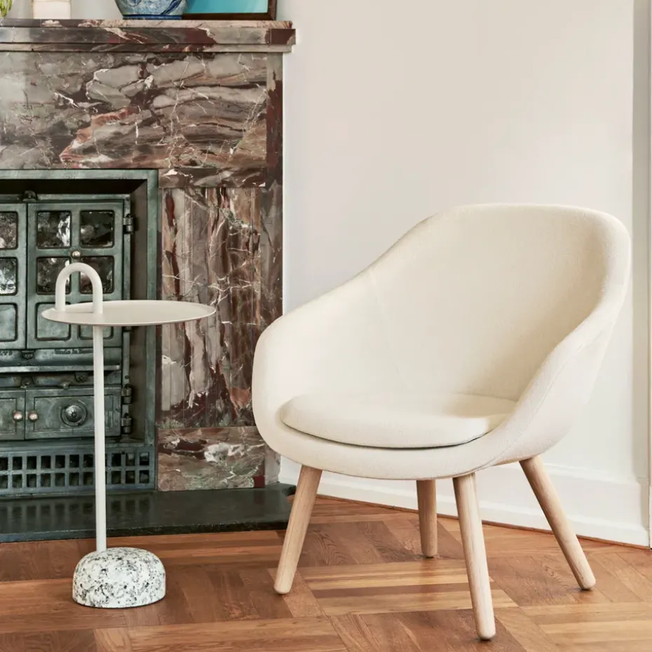 Mesa auxiliar Bowler, Cream white-granite