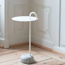 Mesa auxiliar Bowler, Cream white-granite