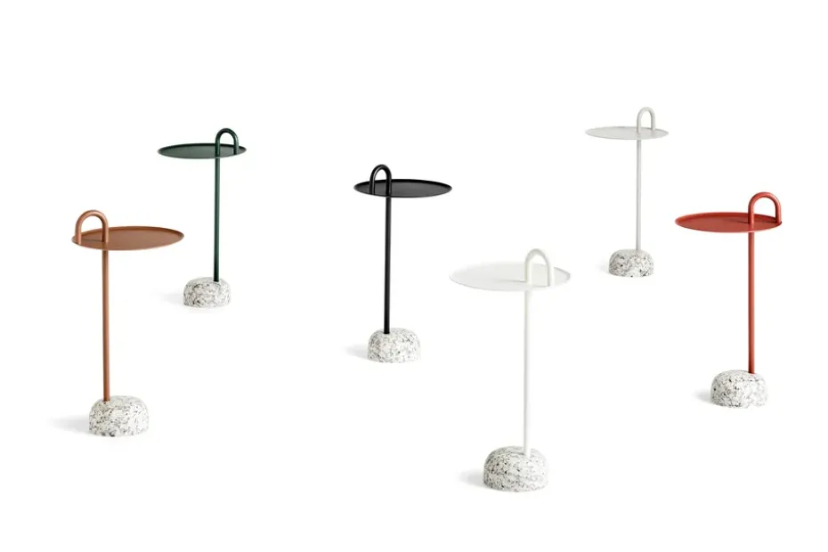 Mesa auxiliar Bowler, Cream white-granite