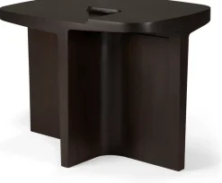 Mesa auxiliar Brutalist, Rose brown mahogany, 60x40 cm