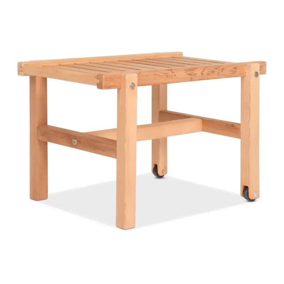 Mesa auxiliar con ruedas 49, Redwood, 48×45 cm
