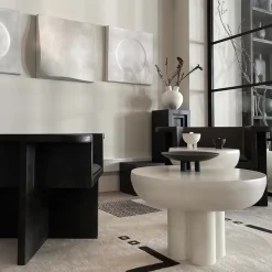 Mesa auxiliar Crown low Ø65 cm, bone white