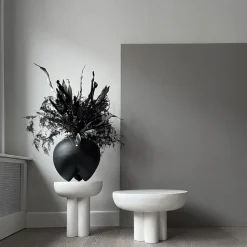 Mesa auxiliar Crown tall Ø45 cm, bone white