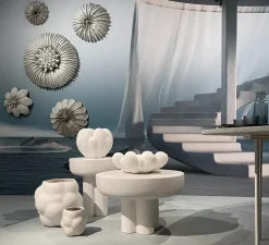 Mesa auxiliar Crown tall Ø45 cm, bone white