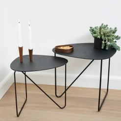 Mesa auxiliar Curve Hippo L, Black-anthracite