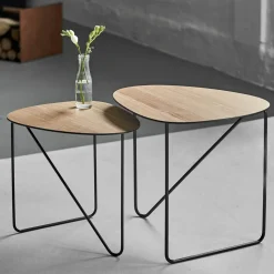 Mesa auxiliar Curve M, roble