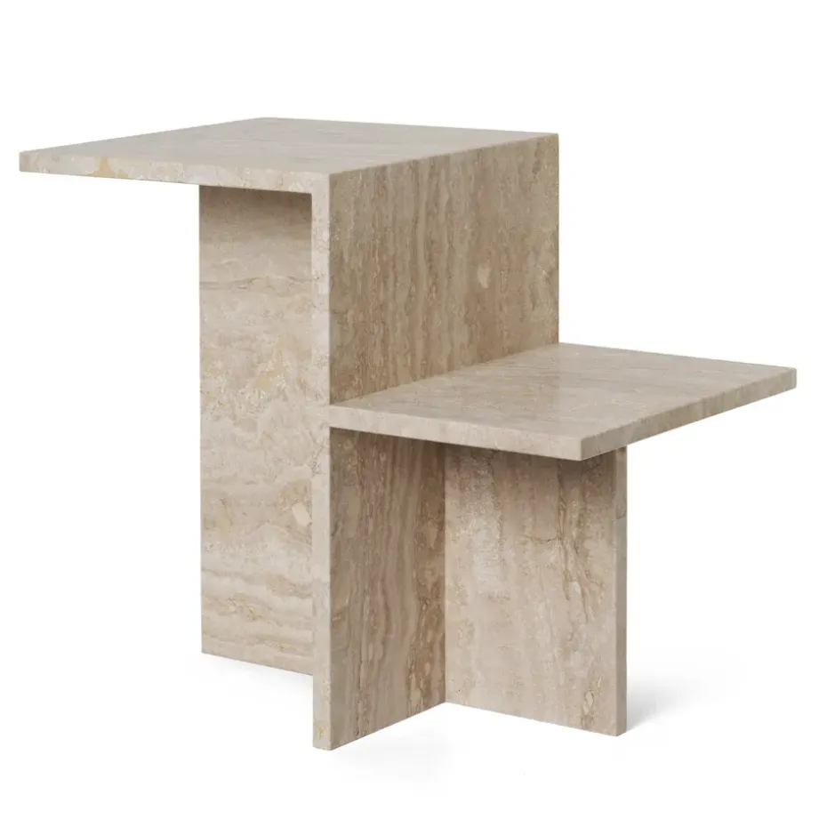 Mesa auxiliar Distinct 59,5x35x50 cm, Travertine