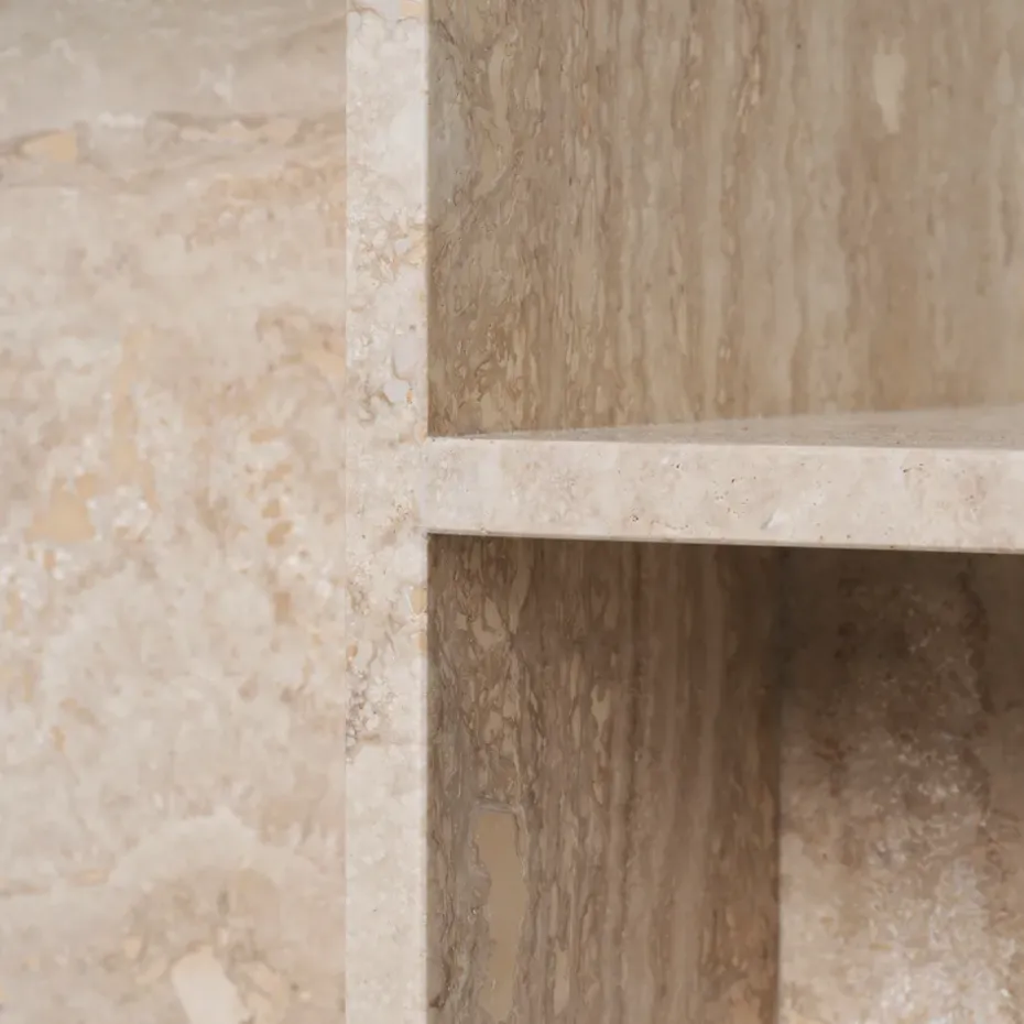 Mesa auxiliar Distinct 59,5x35x50 cm, Travertine
