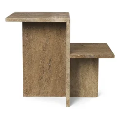 Mesa auxiliar Distinct 59,5x35x50 cm, Dark Brown Travertine