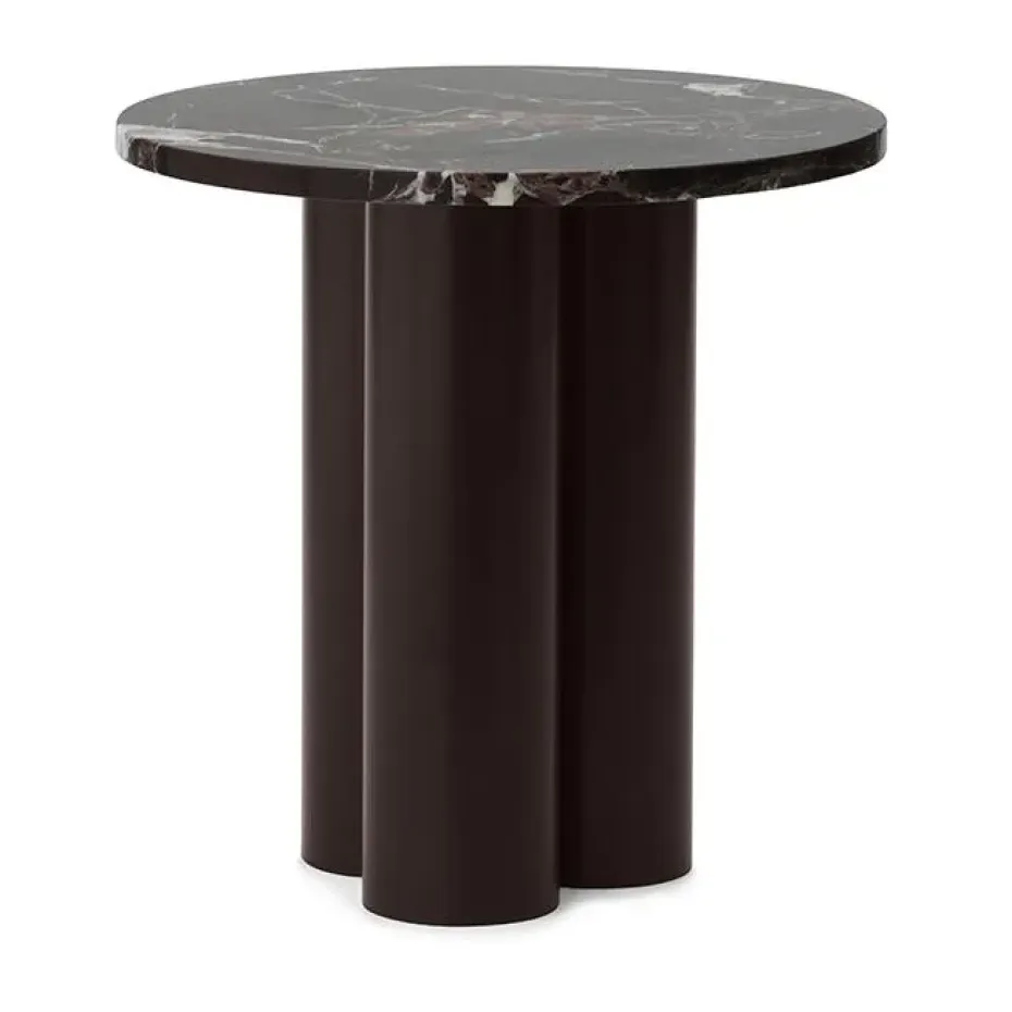 Mesa auxiliar Dit Ø40 cm, Rosso Levanto-brown