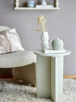 Mesa auxiliar Edith Ø40 cm, Blanco