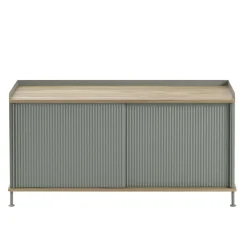 Mesa auxiliar Enfold baja 125x45x63 cm, Oak-Dusty green