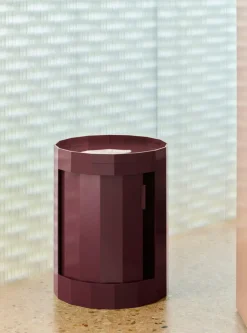 Mesa auxiliar Facet Cabinet low pies/ruedas 49 cm, Burgundy