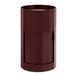 Mesa auxiliar Facet Cabinet high pies/ruedas 66 cm, Burgundy