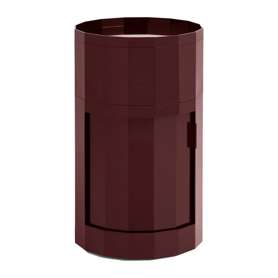 Mesa auxiliar Facet Cabinet high pies/ruedas 66 cm, Burgundy