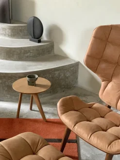 Mesa auxiliar Fin Ø40 cm, Light smoked