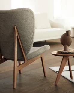 Mesa auxiliar Fin Ø40 cm, Light smoked