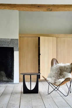 Mesa auxiliar Geometric, Roble negro Ø51