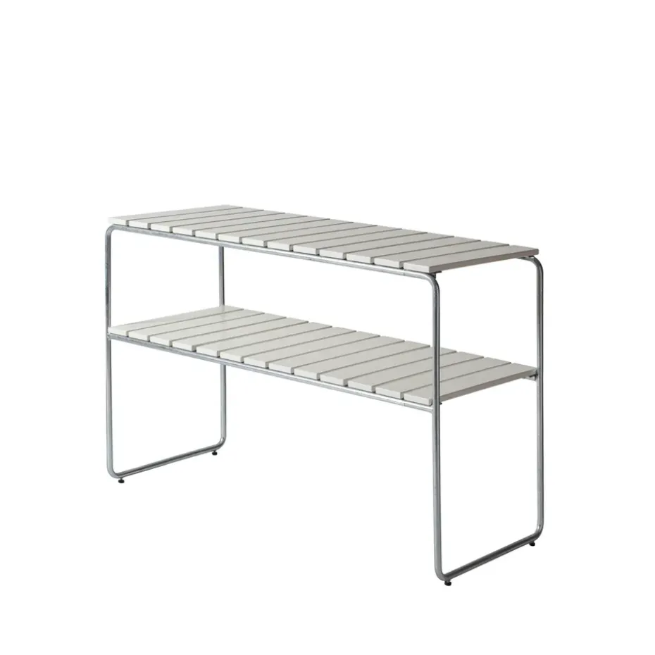 Mesa auxiliar Grythyttan, Roble lacado blanco-estructura galvanizada en caliente