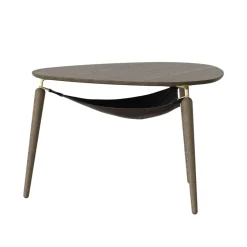 Mesa auxiliar Hang Out, Roble oscuro-latón