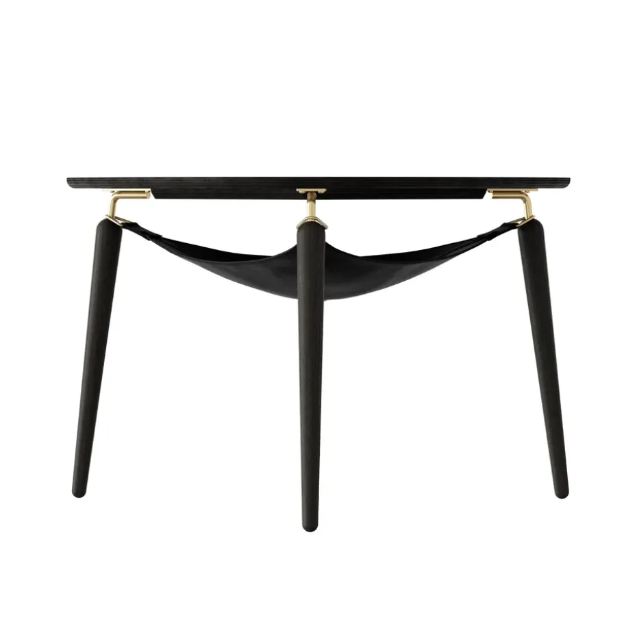 Mesa auxiliar Hang Out, Roble negro-latón