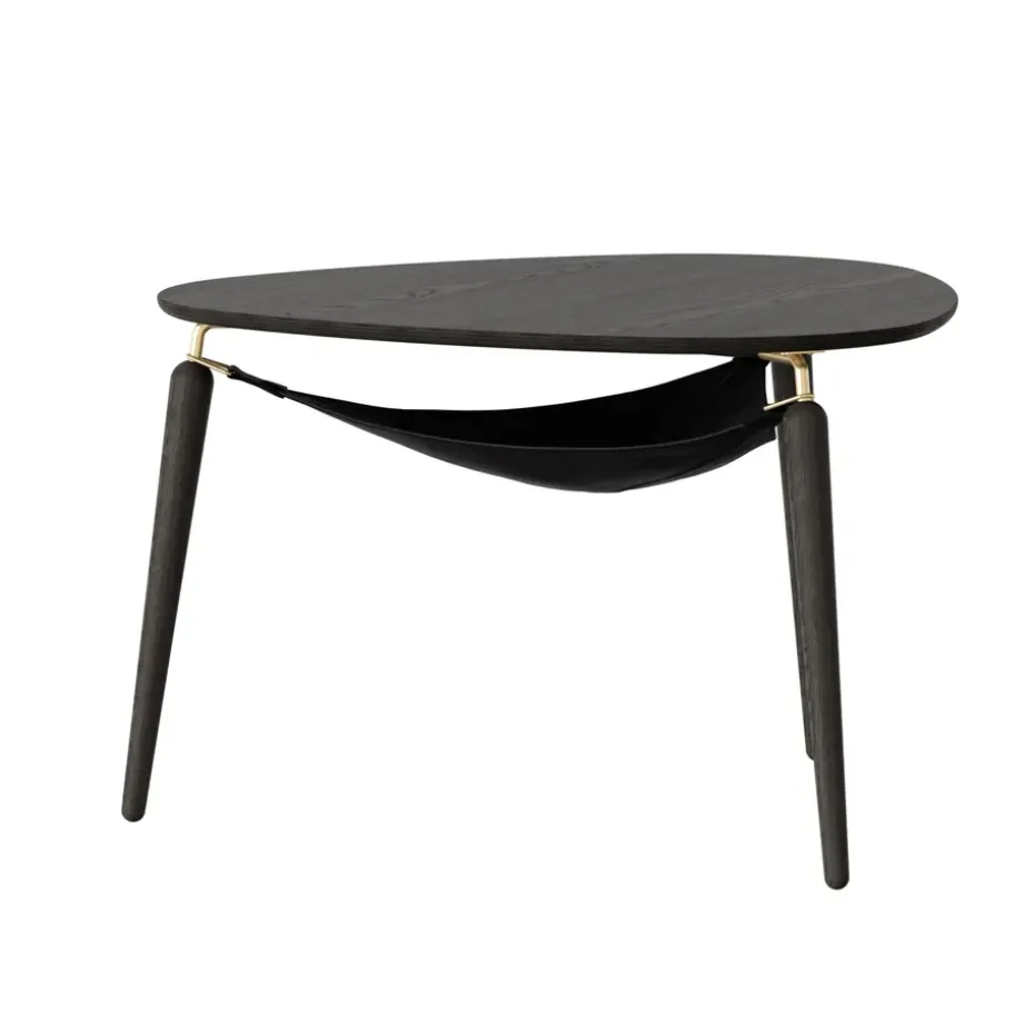 Mesa auxiliar Hang Out, Roble negro-latón