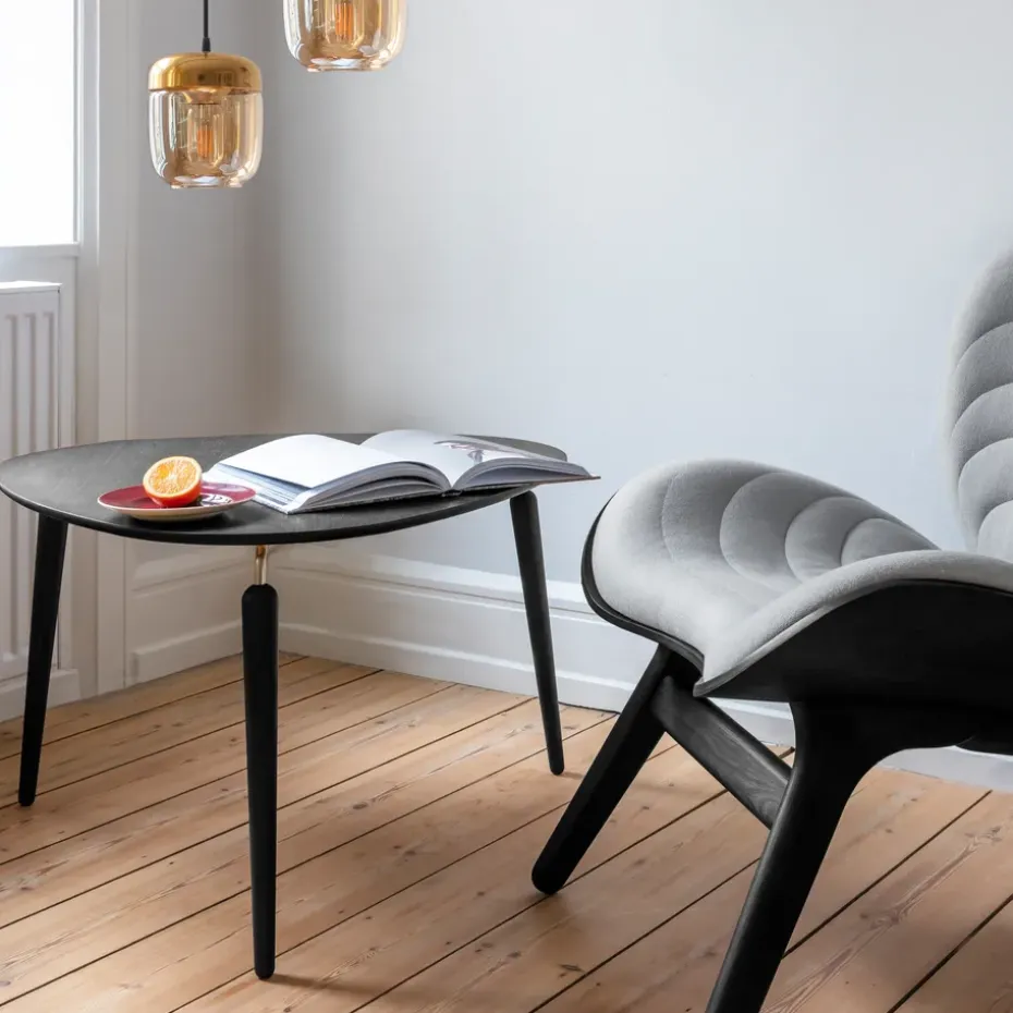 Mesa auxiliar Hang Out, Roble negro-latón