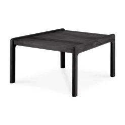 Mesa auxiliar Jack outdoor en teka lacado negro, 54x54 cm