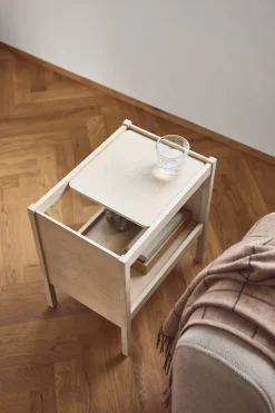 Mesa auxiliar Journal 29x43 cm, Roble blanco