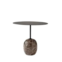 Mesa auxiliar Lato LN9, Negro, mármol emparador