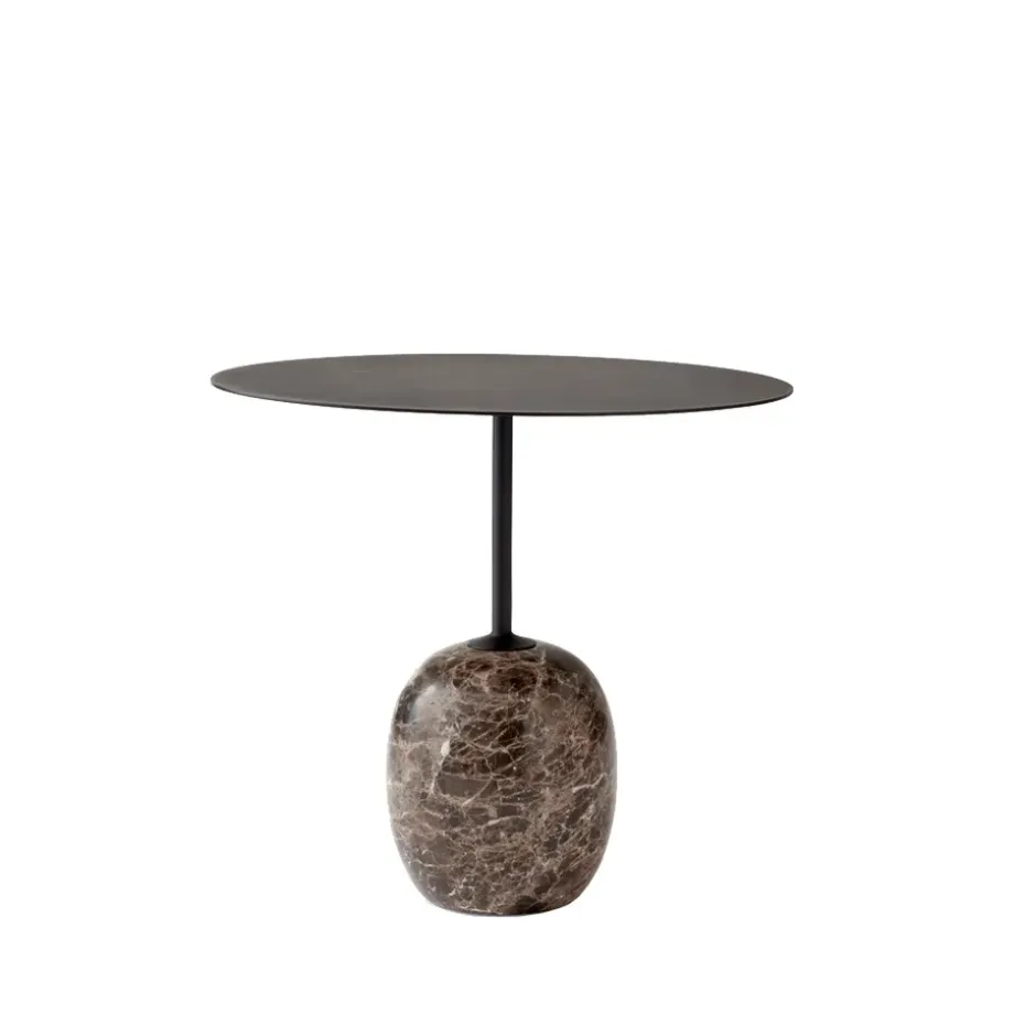 Mesa auxiliar Lato LN9, Negro, mármol emparador