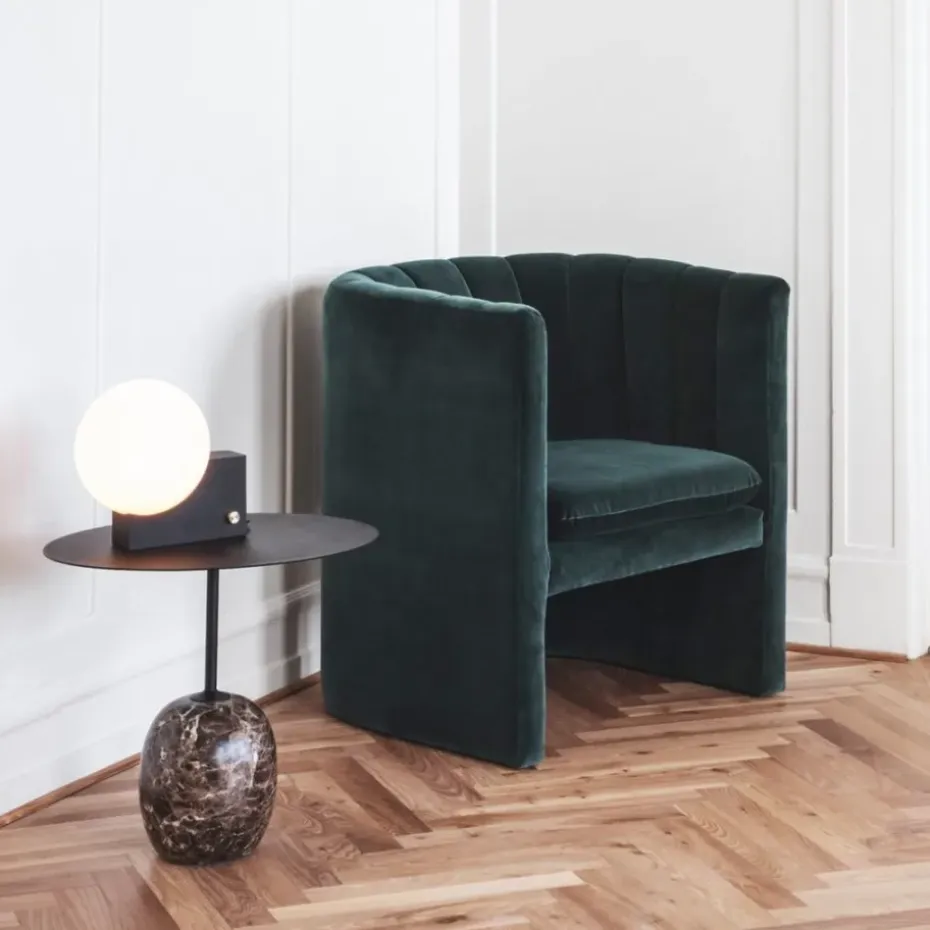 Mesa auxiliar Lato LN9, Negro, mármol emparador