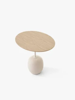 Mesa auxiliar Lato LN9, Oak-Crema diva marble