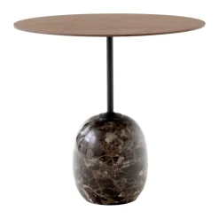 Mesa auxiliar Lato LN9, Walnut-Emparador marble
