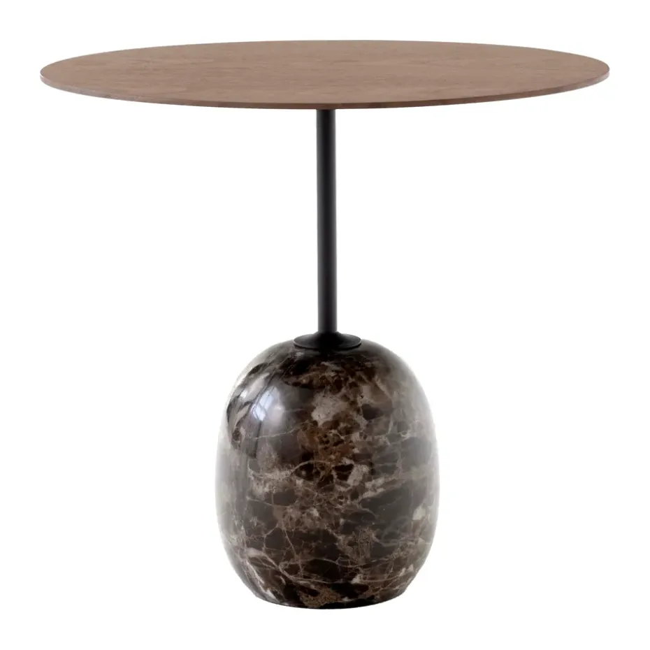Mesa auxiliar Lato LN9, Walnut-Emparador marble