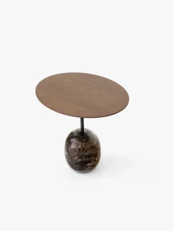 Mesa auxiliar Lato LN9, Walnut-Emparador marble