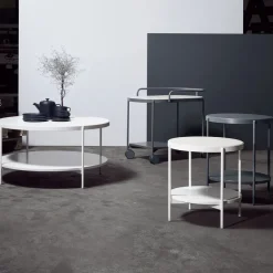 Mesa auxiliar Lene, Blanco, bajo, mdf