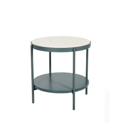 Mesa auxiliar Lene, Gris, bajo, chapa de fresno pigmantada blanca