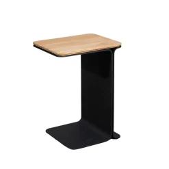 Mesa auxiliar Mega, Teak-soporte lava grey