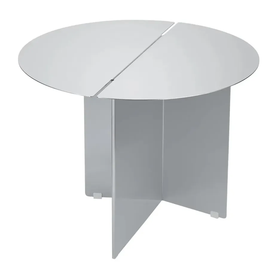 Mesa auxiliar ORU M, Ø50 cm, Acero inoxidable mate