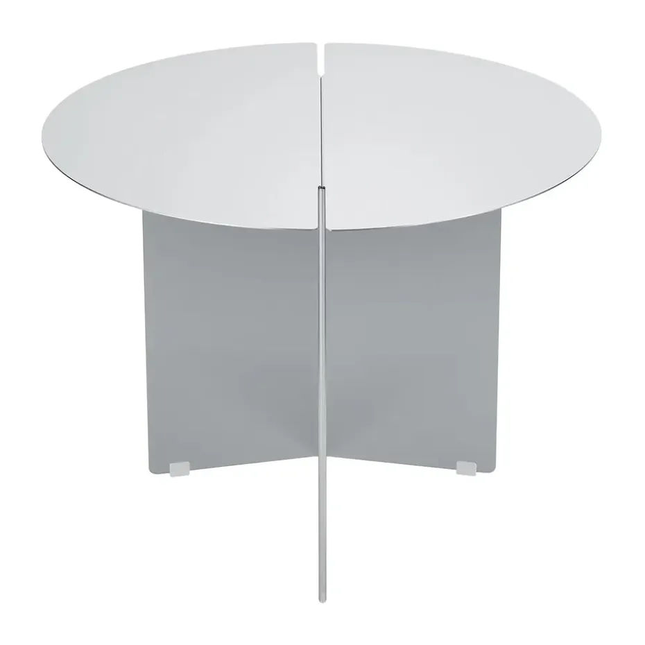 Mesa auxiliar ORU M, Ø50 cm, Acero inoxidable mate