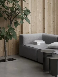 Mesa auxiliar ORU M, Ø50 cm, Burned metal