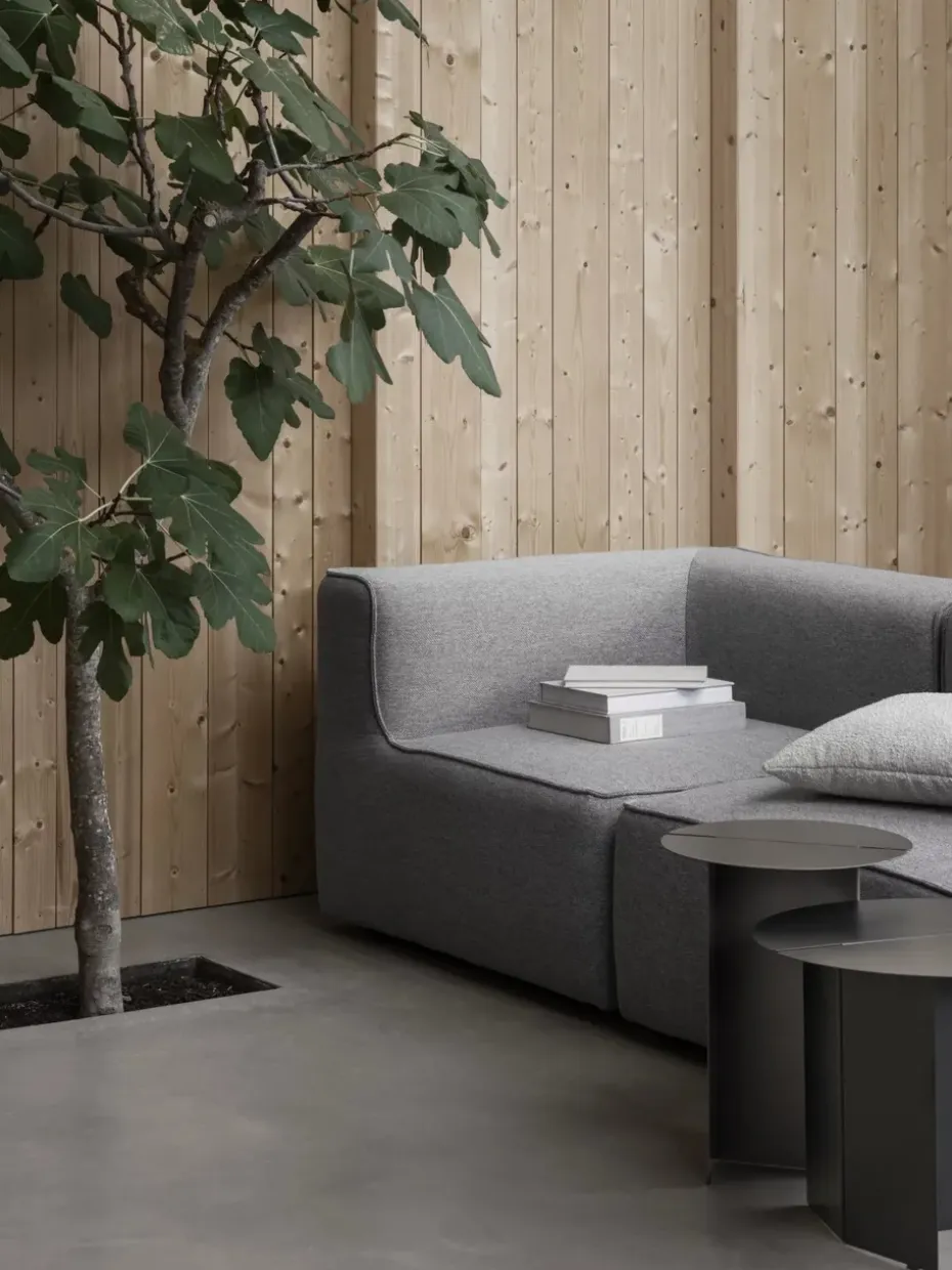 Mesa auxiliar ORU M, Ø50 cm, Burned metal