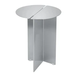 Mesa auxiliar ORU S, Ø35 cm, Acero inoxidable mate