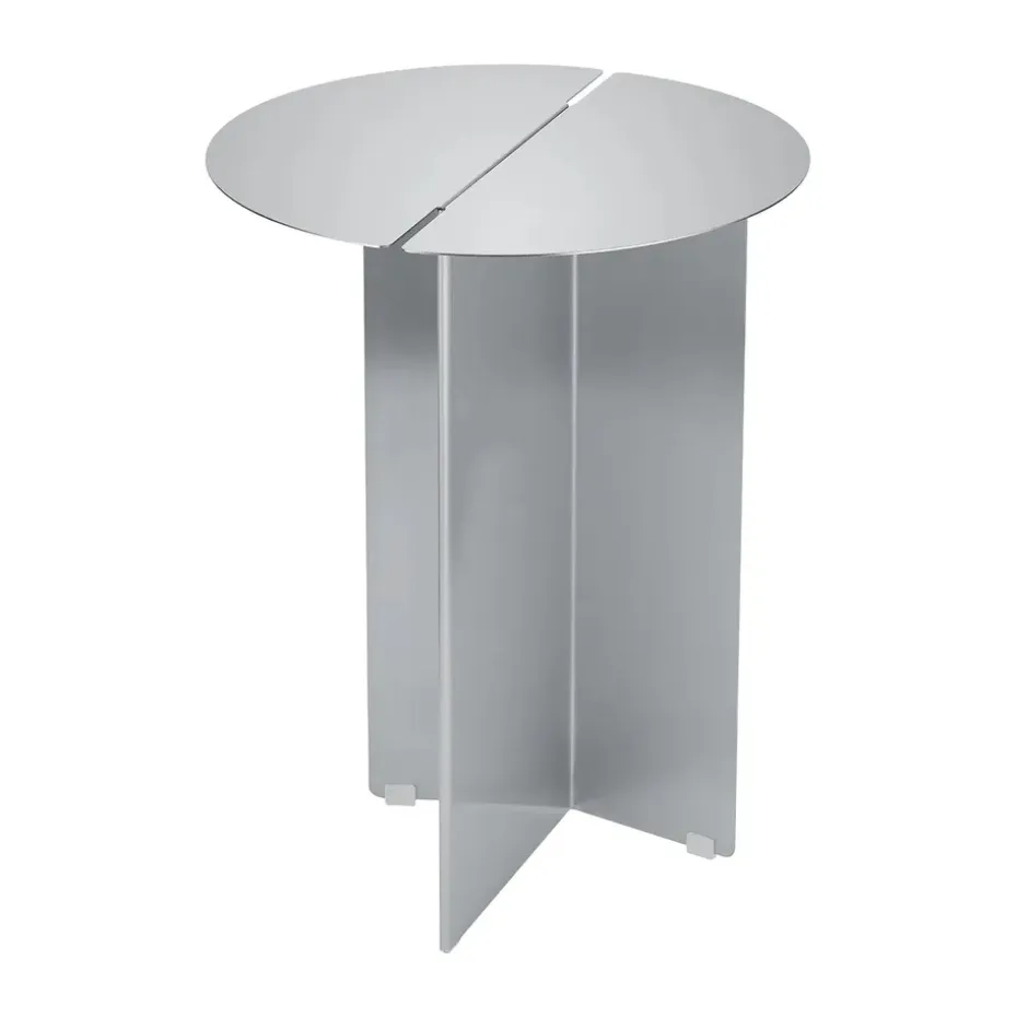 Mesa auxiliar ORU S, Ø35 cm, Acero inoxidable mate