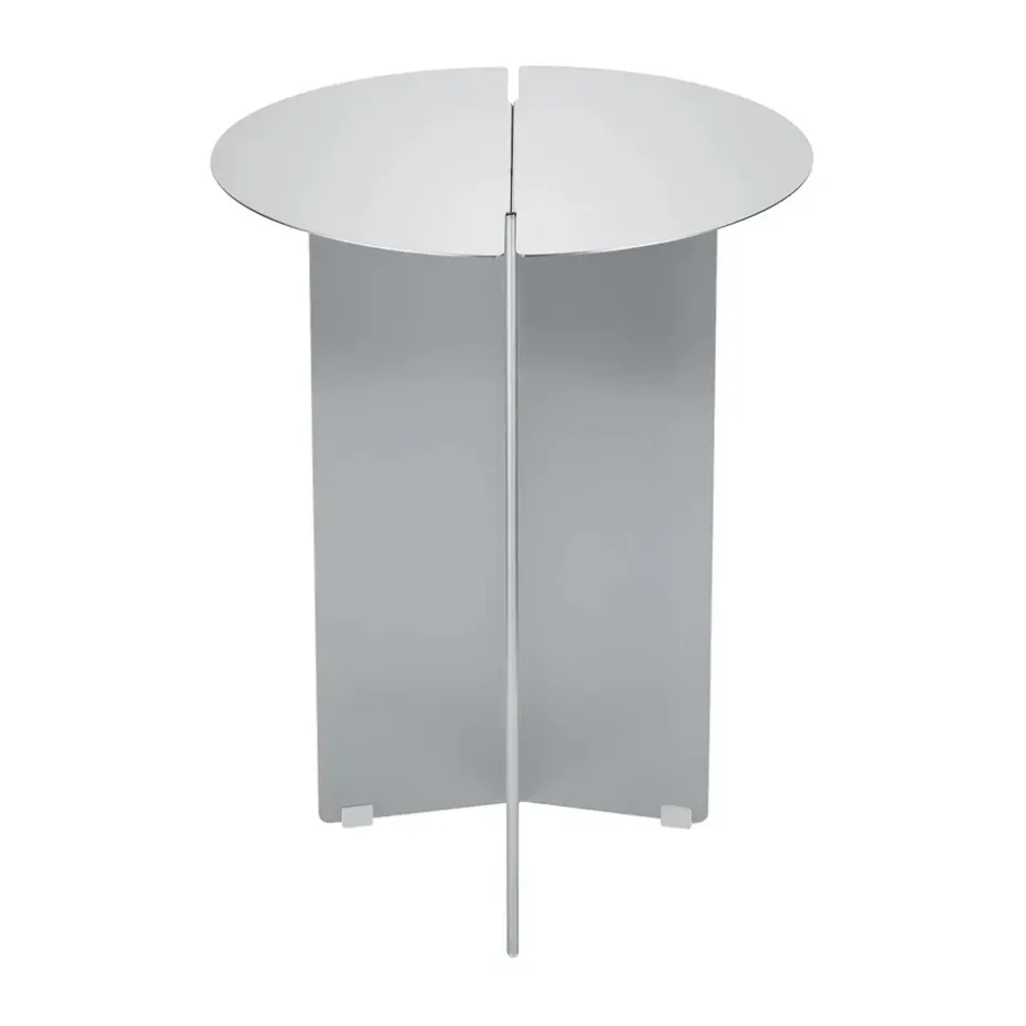 Mesa auxiliar ORU S, Ø35 cm, Acero inoxidable mate