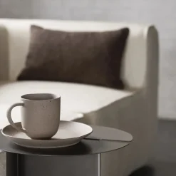 Mesa auxiliar ORU S, Ø35 cm, Burned metal